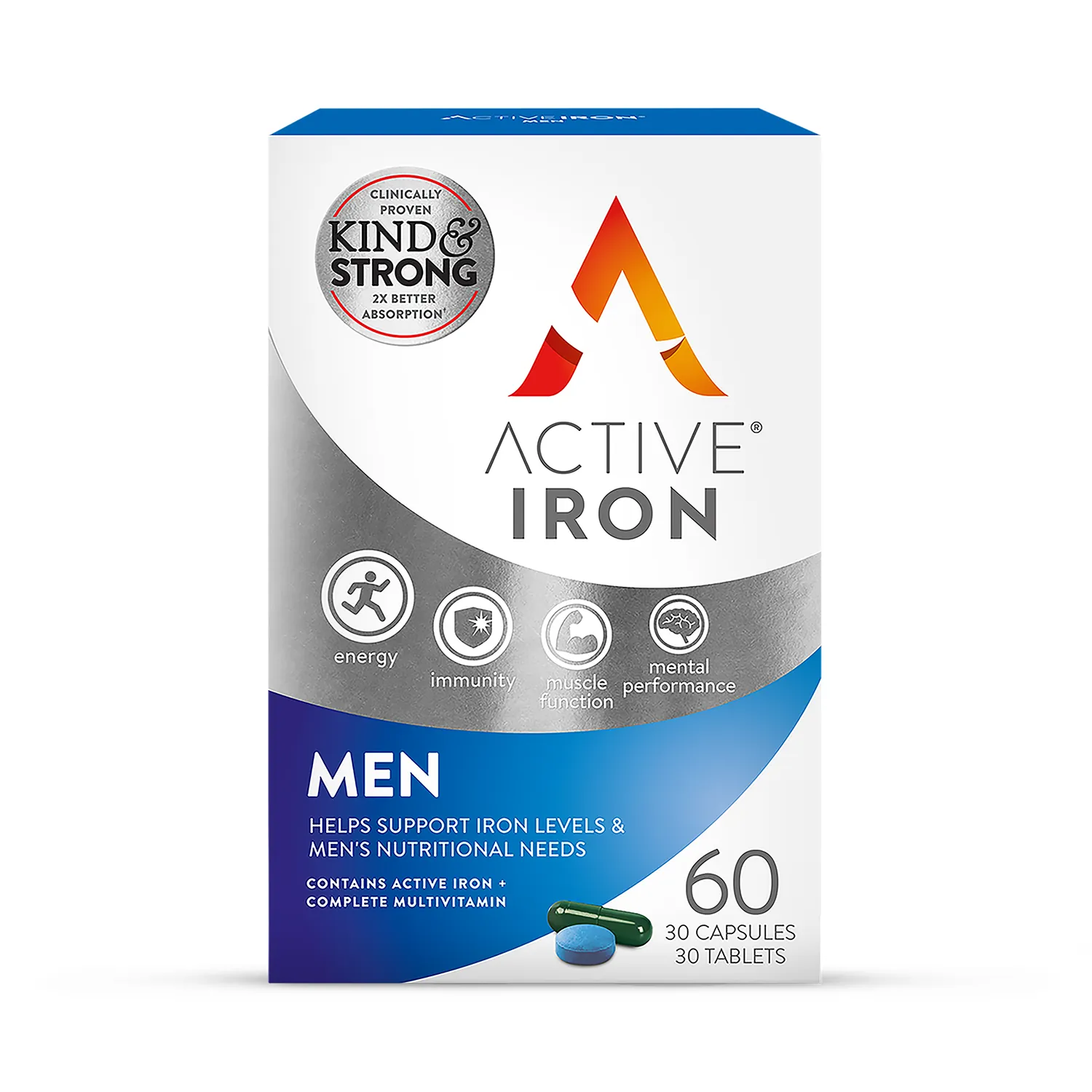 Active Iron for Men 30 Capsules + 30 Tablets