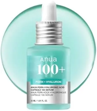ANUA PDRN Hyaluronic Acid Capsule 100 Serum, Radiant Face Serum, Hyaluronic Acid, Hydration, Moisture Plumping effect, Natural color, Korean Skincare, 30ml/1.01fl.oz