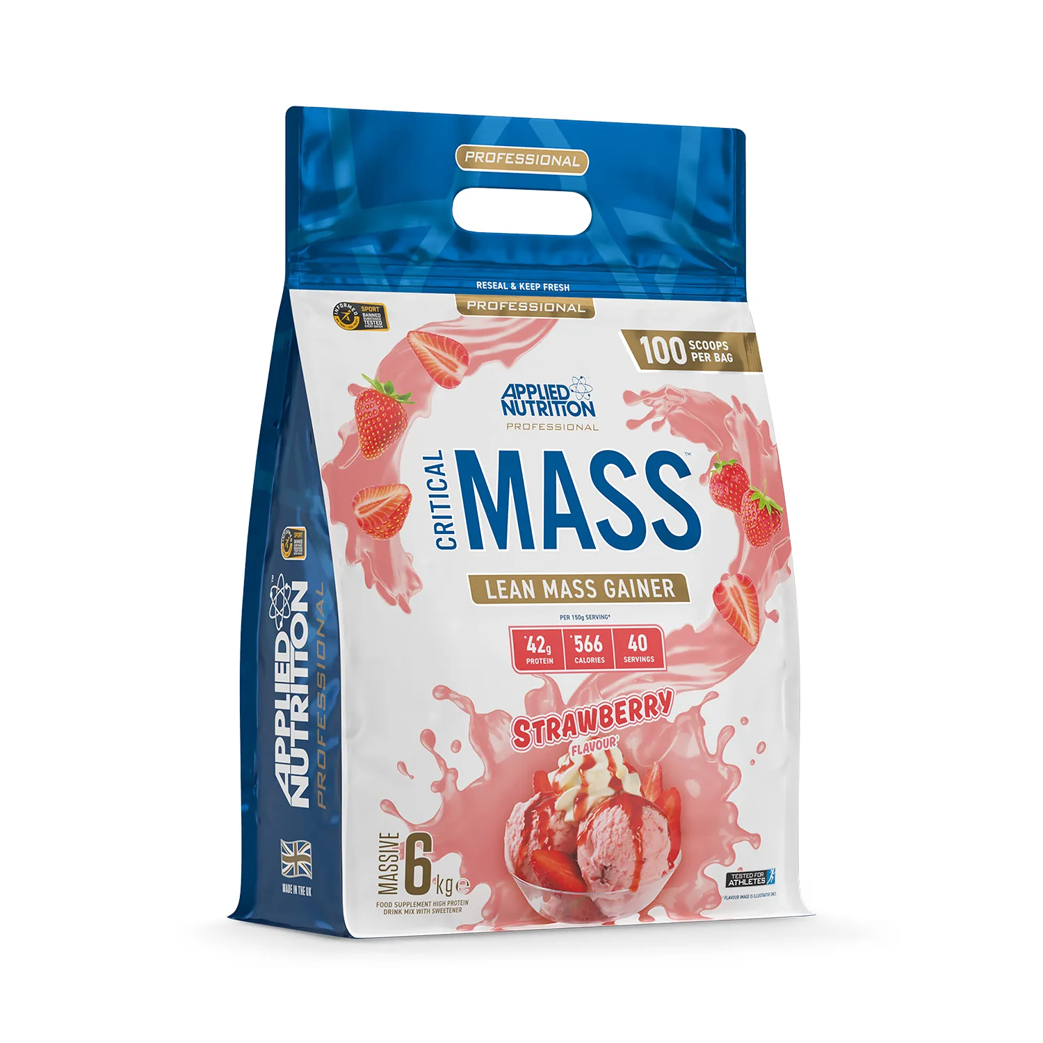 Critical Mass Professional Lean Mass Gainer Strawberry 6kg (40 Servings)