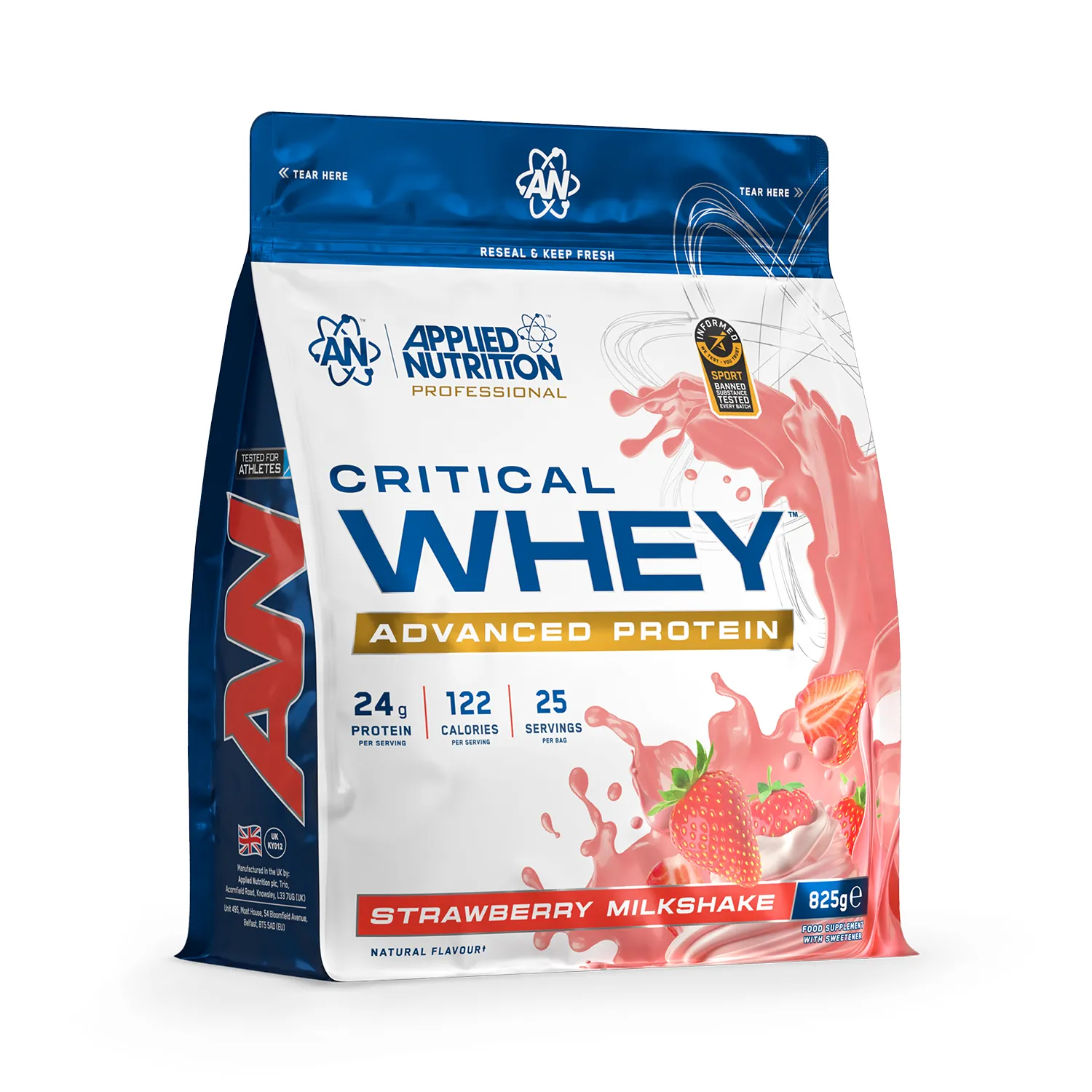 Critical Whey Protein Powder Strawberry Milkshake 825g
