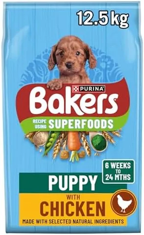 BAKERS Superfoods Puppy (6 weeks to 24 months) Dry Dog Food Chicken with Vegetables 12.5kg Pack