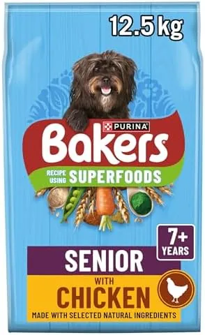 BAKERS Superfoods Senior 7+ Dry Dog Food Chicken with Vegetables 12.5kg Pack