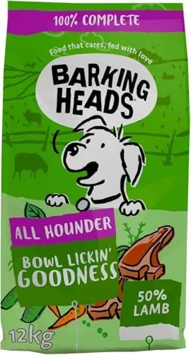 Barking Heads Complete Dry Dog Food 12kg - Adult All Hounder Bowl Lickin' Goodness Lamb - Natural Everyday Immunity & Vitality - Vet Approved