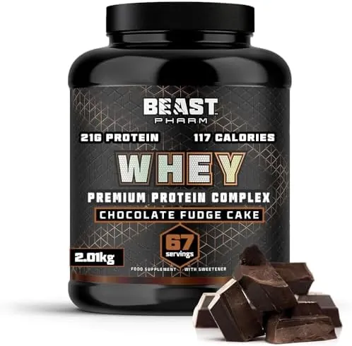 Beast Whey Protein Powder 2kg - 67 Servings - High 21g per Shake - Chocolate Protein Powder