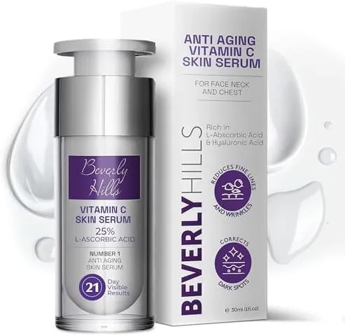 Beverly Hills Vitamin C Face Serum 25% with Hyaluronic Acid & L-Ascorbic Acid