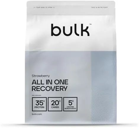 Bulk All in One Recovery, Protein Shake, Strawberry, 1 kg