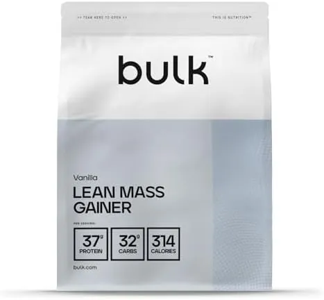Bulk Lean Mass Gainer, Protein Shake, Vanilla, 1 kg, Packaging May Vary