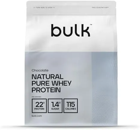 Bulk Natural Pure Whey Protein Concentrate, No Artificial Sweetners, Chocolate, 500 g, Packaging May Vary