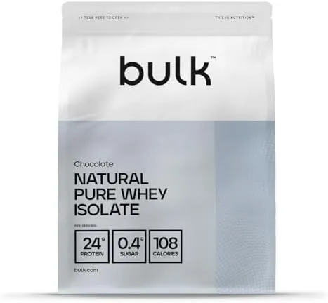 Bulk Natural Pure Whey Protein Isolate, No Artificial Sweetners, Chocolate, 2.5 kg, Packaging May Vary
