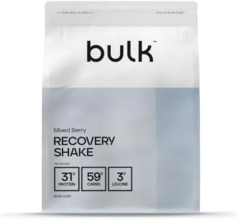 Bulk Recovery Shake, Waxy Maize and Whey Protein Shake, Mixed Berry, 500 g, Packaging May Vary