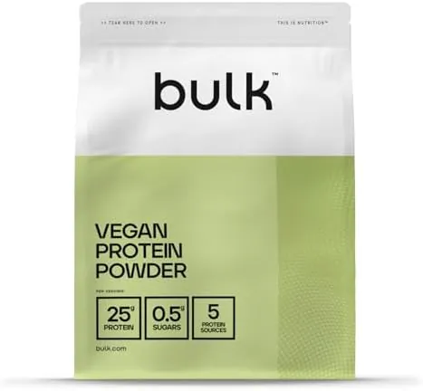 Bulk Vegan Protein Powder, Plant Based Protein Shake, Vanilla, 1 kg, New & Improved Formula, 28 Servings, Packaging May Vary