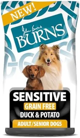 Burns Pet Nutrition Sensitive Grain Free Duck and Potato Adult Dry Dog Food, 2 kg