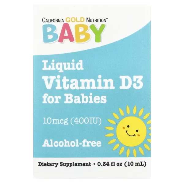 Baby Vitamin D3 Drops, 10 mcg (400 IU), 10ml (0.34 fl oz)