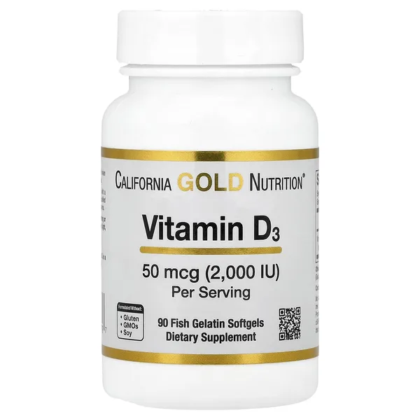 Vitamin D3, 50 mcg (2,000 IU), 90 Fish Gelatin Softgels