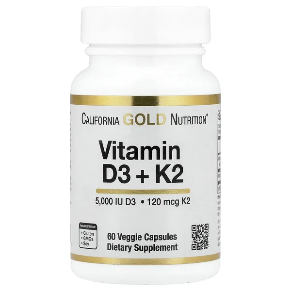 Vitamin D3 + K2, 60 Veg Capsules