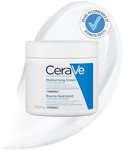 CeraVe Moisturising Cream, Face & Body, With 3 essential ceramides & hyaluronic acid, For dry to very dry skin, 454 g/16 oz