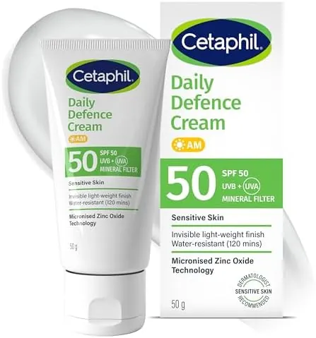 Cetaphil Daily Defence SPF for Sensitive Skin, SPF 30 Moisturiser/SPF 50 Mineral Sunscreen