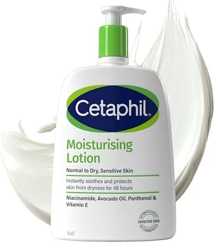 Cetaphil Face & Body Moisturiser, 1L, Moisturising Lotion For Normal To Dry, Sensitive Skin, With Niacinamide & Vitamin E, Packaging May Vary