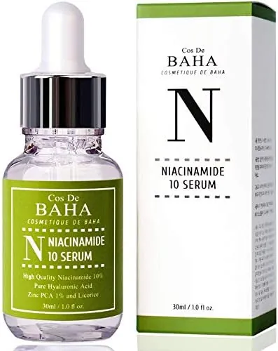 Cos De BAHA Niacinamide 10% Serum 30ml - Tightens Pores, Reduces Wrinkles, Repairs Skin, Vitamin B3