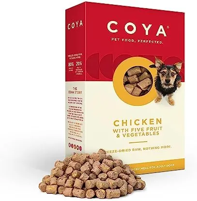 Freeze-Dried Dog Food, Chicken (6 x 150g) Hypoallergenic & Grain Free, 80% Meat & 20% Fruit & Vegetables