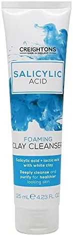 Creightons Salicylic Acid Foaming Clay Cleanser (125ml) - Contains Salicylic Acid & Lactic Acid with White Clay to Deeply Cleanse & Purify for Healthier Looking Skin. Dermatologically Tested