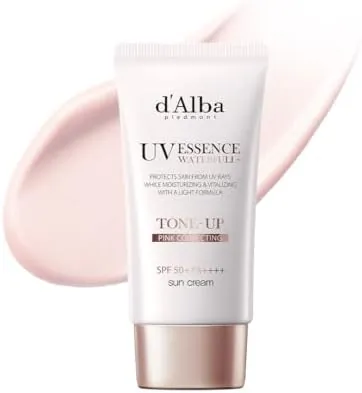 d'Alba Italian White Trufe Waterfull Tone-up suncreen SPF 50+ PA++++,Vegan hybrid UV filters tinted suncreen, glow and brightening suncreen, Korean skincare (50ml)