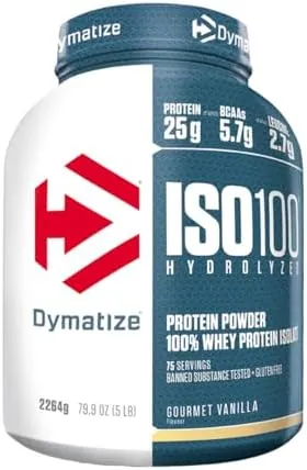 Dymatize ISO 100 Hydrolyzed Gourmet Vanilla 2264g - Whey Protein Hydrolysat + Isolat Powder