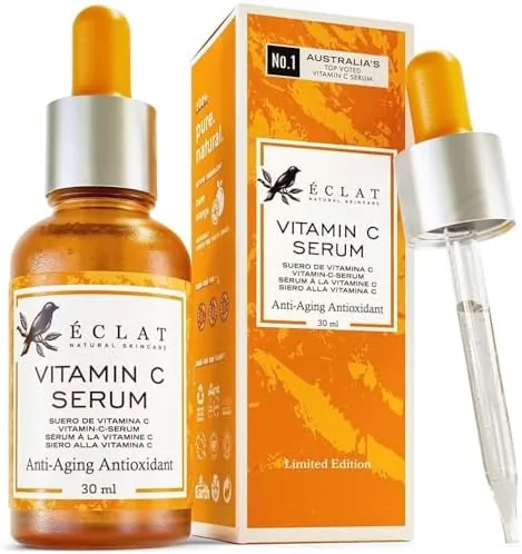 E-c-l-a-t Vitamin C Face Serum, Brightens Complexion, Hydrates Skin & Reduces Fine Lines, Anti-aging Antioxidant, Brightening, Fast Absorbing Serum, Retinol & Vitamin C, 30ml