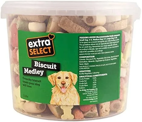 Extra Select Biscuit Medley Dog Treat Biscuits in a 3ltr Bucket (approx 560 biscuits)