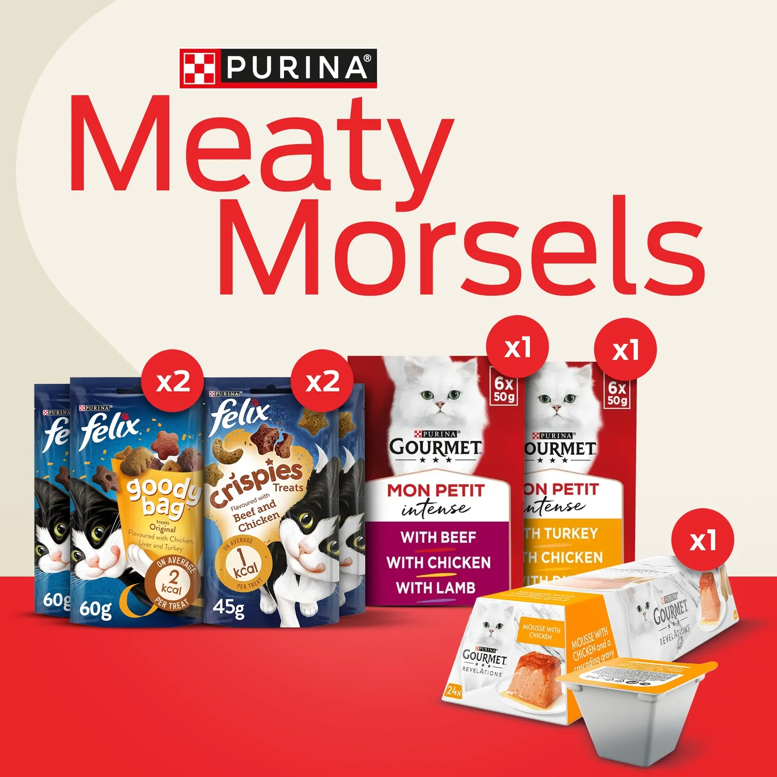 Meaty Morsels Pre-Mixed Bundle Adult Dry & Wet Cat Food