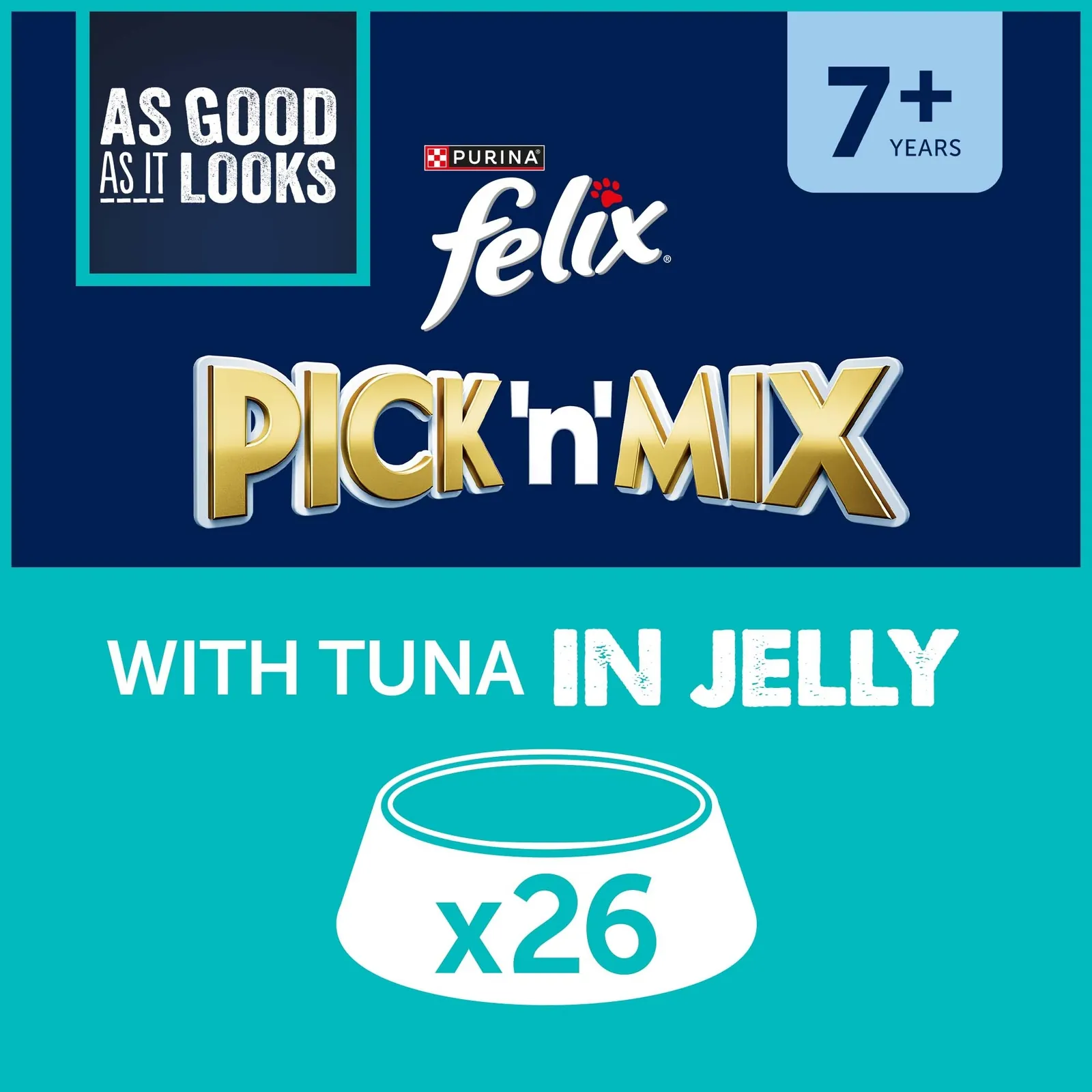 Felix Senior As Good As It Looks Wet Cat Food with Tuna in Jelly 26x85g