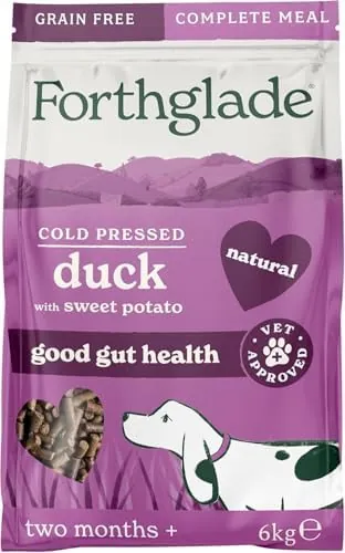 Forthglade Dry Dog Food, Cold Pressed (6kg), Hypoallergenic and Grain Free Dog Food, Duck & Vegetables, Natural Senior, Adult and Puppy Meal, Vet Approved For Good Gut Health