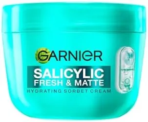 Garnier Pure Active Salicylic Fresh & Matte Hydrating Sorbet Cream, Ultra Fresh & Light, 5% Salicylic Acid + Niacinamide + Centella Asiatica, Cruelty Free International & Vegan - 85ml​