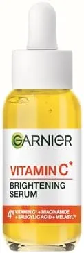 Garnier Vitamin C Brightening Serum for Face, with 4% Vitamin C, Niacinamide & Salicylic Acid, Brightens Skin, Reduces Dark Spots & Evens Skin Tone, Serum 30ml