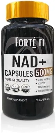 NAD - NAD Supplements Booster Anti-Aging Resveratrol and Metabolism Booster - NAD+ Supplements UK Pure for Cellular Repair, Cortisol Reducing Supplments and Brain Fog Supplement