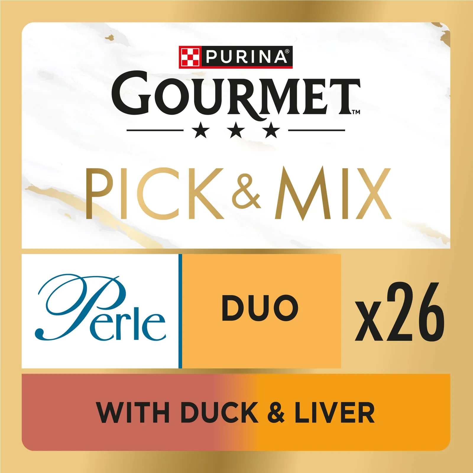 GOURMET Perle Duo in Gravy with Duck & Liver Adult Wet Cat Food 26x85g