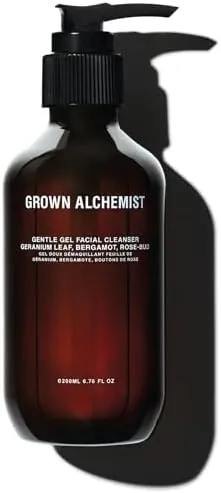 Grown Alchemist Facial Cleanser, Gentle Gel Cleanser Geranium Leaf, Bergamot, Rosebud Oil Based - Face Cleanser for Dry and Sensitive Skin Types, Natural Hydrating Face Wash, Reduces Acne - 200 ml