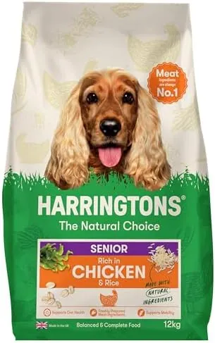 Harringtons Complete Dry Senior Dog Food Chicken & Rice 12kg - Made with All Natural Ingredients (Packaging may vary)