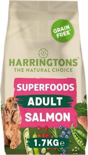 Harringtons Superfoods Complete Grain Free Hypoallergenic Salmon with Veg Dry Adult Dog Food 1.7kg (Pack of 4) - Made with All Natural Ingredients
