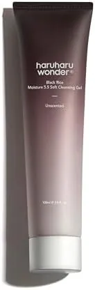 haruharu wonder Black Rice Moisture 5.5 Soft Cleansing Gel, Gentle Daily Cleanser, Low 5.5pH, Moisture Balance, Soap Free, For Sensitive Skin, Vegan, Cruelty-Free, 100ml