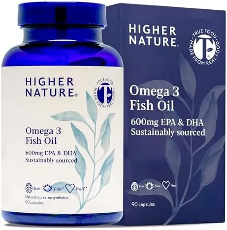 Omega 3 1000mg Fish Oil Capsules - Eye Health & Brain - 180mg EPA - 120mg DHA - 90 Capsules