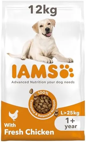 IAMS Adult Large Complete Dry Dog Food Chicken 12kg - With DentalCare System