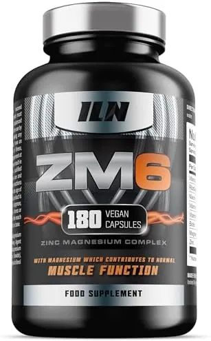 ZM6 - High Strength Zinc Magnesium Supplement - Zinc and Magnesium Tablets for Normal Muscle Function - Zinc Magnesium Booster - 180 Vegetarian Capsules