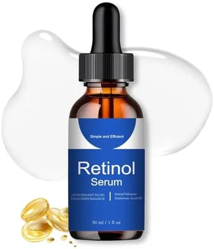 Retinol Facial Serum, Hyaluronic Acid Serum, Anti Aging Retinol Serum for Skin Repair,Youth-Enhancing Lift, Brightening Firming Hydrating Serum, Fine lines and Wrinkle Face Serum (30ml)