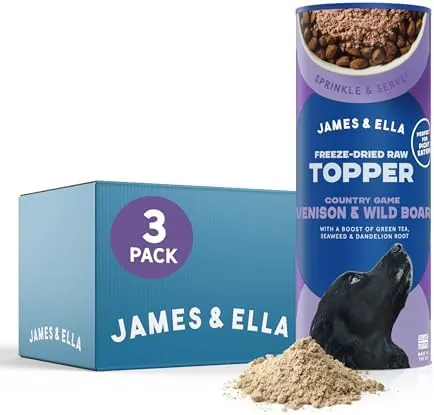 Freeze-Dried Raw Dog Food Topper (3 x 50g) Nourishing Country Game Freeze-Dried to Seal in Nutrients, Packed with Essential Oils & Minerals for Healthy Dogs, Grain & Gluten Free