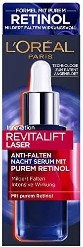 L'Oreal Paris Revitalift Laser Pure Retinol Serum, Anti-Wrinkle, Anti-Fine line, Retinol Night Serum For Face, Visible Results, Validated by Dermatologists, 30ml