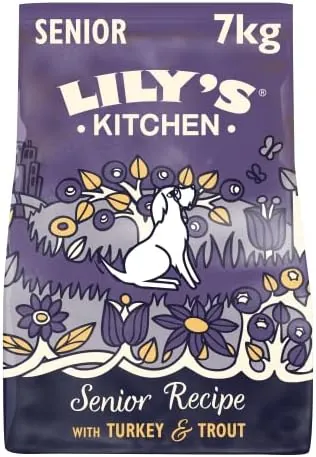 Lily’s Kitchen Made with natural Ingredients Senior Dry Dog Food Turkey & Trout Complete Nutrition 7kg Bag