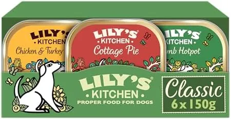 Lily's Kitchen Natural Adult Dog Food Wet Trays - Classic Dinners Multipack - Chicken, Lamb & Beef - Complete Meal Recipes (6 Trays x 150g)