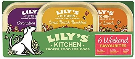 Lily's Kitchen Natural Adult Wet Dog Food Trays Weekend Favourites Mixed Pack 6 x 150g