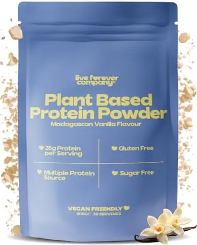 Vegan Protein Powder - 30 Servings - High Protein (26g) Low Calorie (110kcal) - Pea, Rice & Soy Plant Based Protein Powder Blend - Dairy Free, Gluten Free, Keto, Sugar Free - Vanilla, 900g
